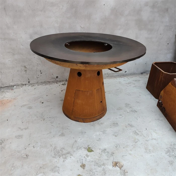 Fireside Elegance Rusty Exterior Steel Bbq Grill